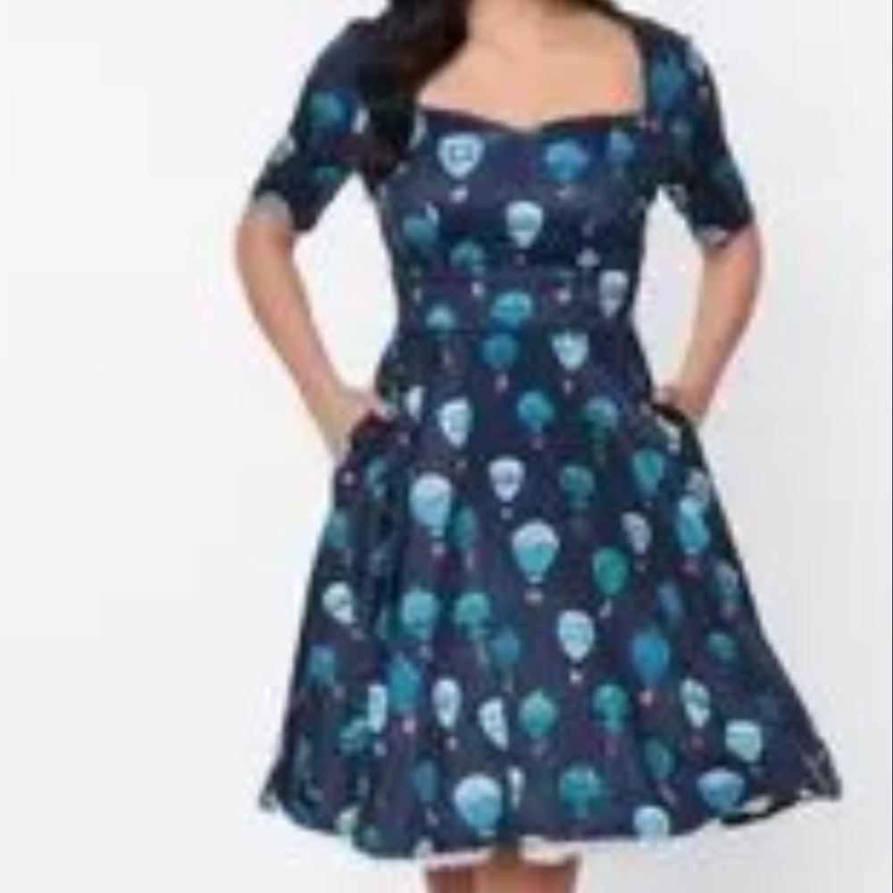 Unique Vintage . Retro style swing dress .Sooooo cute ! The details are to die